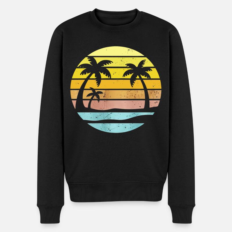 Graphique Nature Plage Été Vacances - Pull Premium bio Homme - noir