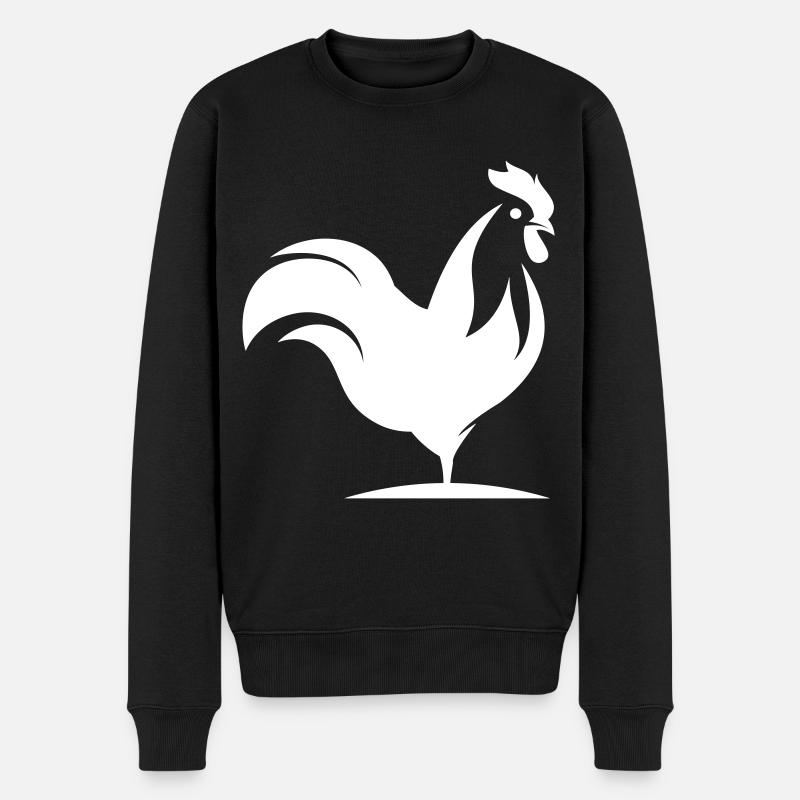 Silhouette d’animal coq - Pull Premium bio Homme - noir