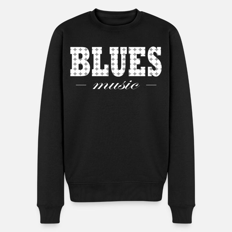 Blues Music Vintage - Männer Premium Bio Pullover - Schwarz