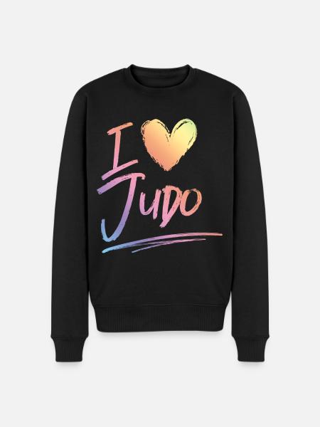 Ich liebe Judo - Männer Premium Bio Pullover - Schwarz
