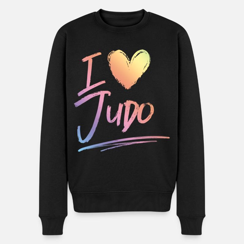Ich liebe Judo - Männer Premium Bio Pullover - Schwarz
