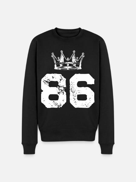 86 Number crown - Men's Premium Organic Jumper - black