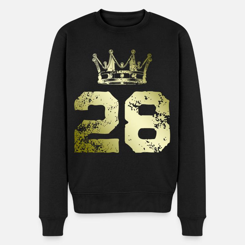 28 Couronne numérique - Pull Premium bio Homme - noir