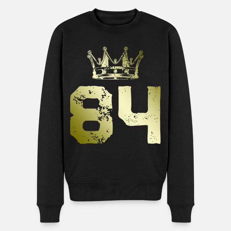 84 Couronne numérique - Pull Premium bio Homme - noir