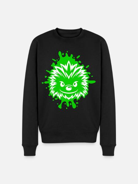 Igel Comic - Männer Premium Bio Pullover - Schwarz