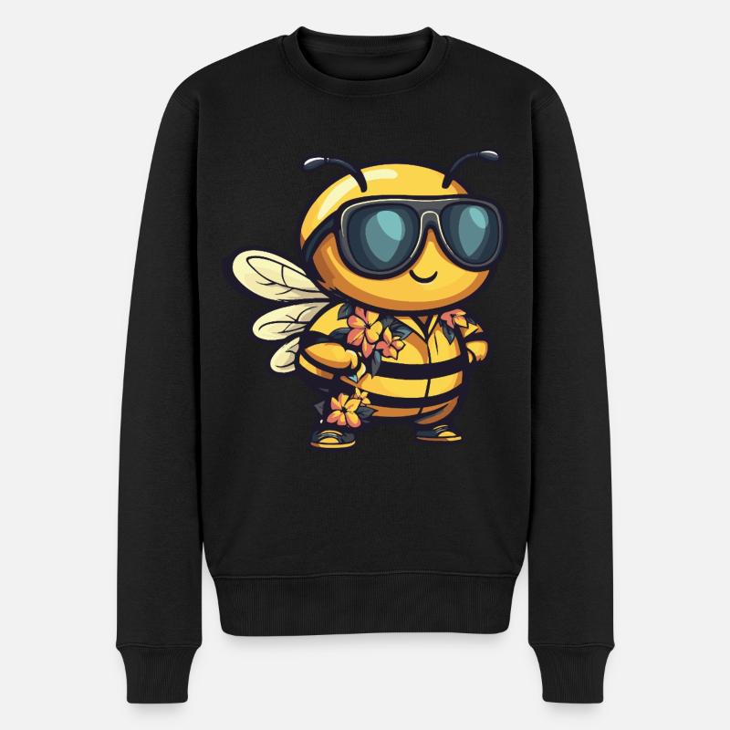 Biene Lustig Sommer - Männer Premium Bio Pullover - Schwarz