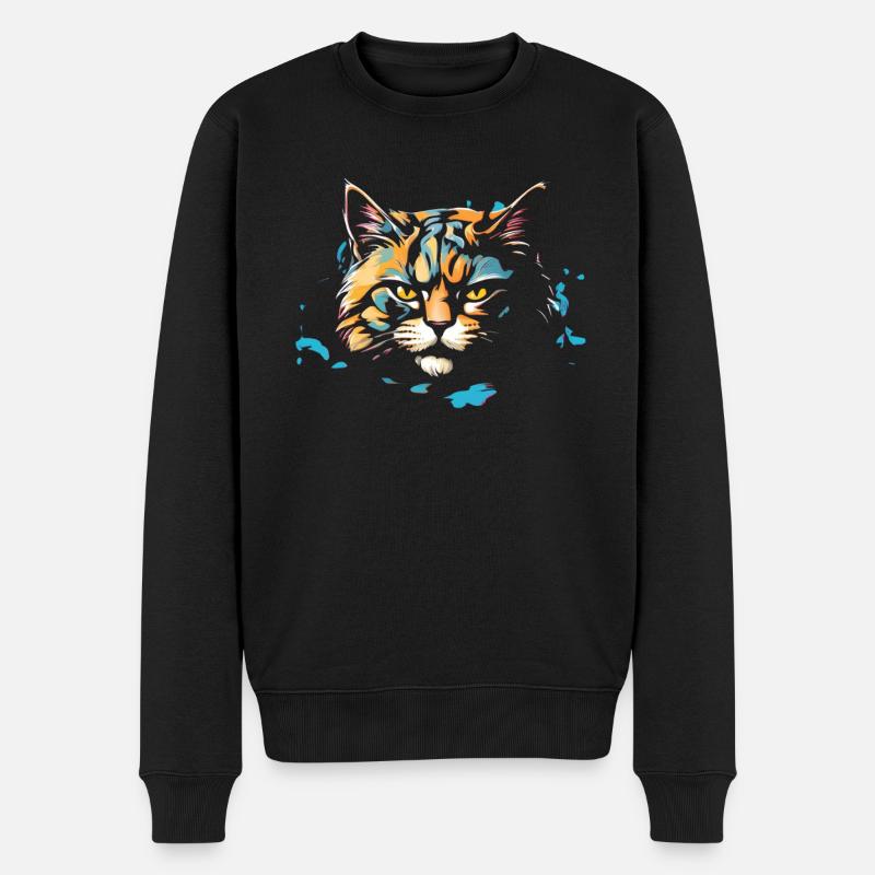 Cats - Männer Premium Bio Pullover - Schwarz