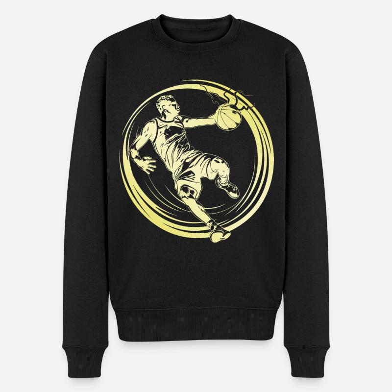 Basketballer Basketball Spieler Mann - Männer Premium Bio Pullover - Schwarz