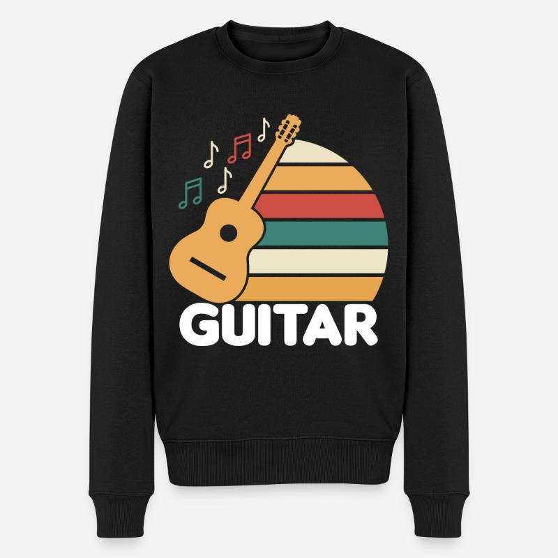 Gitarre spielen lernen - Männer Premium Bio Pullover - Schwarz