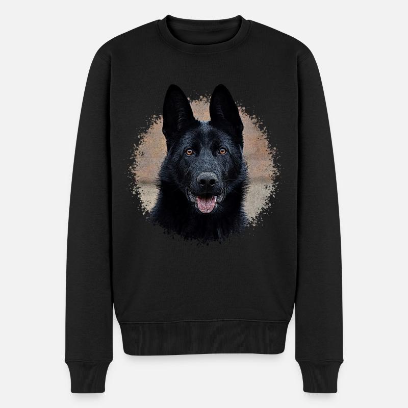 Schwarzer Schäferhund - Männer Premium Bio Pullover - Schwarz