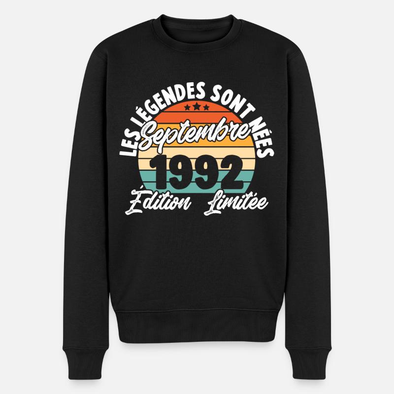 Cadeau Les légendes sont nées en Septembre 1992 - Pull Premium bio Homme - noir