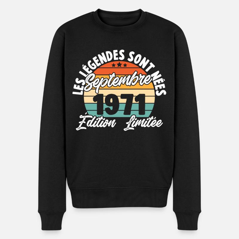 Cadeau Les légendes sont nées en Septembre 1971 - Pull Premium bio Homme - noir