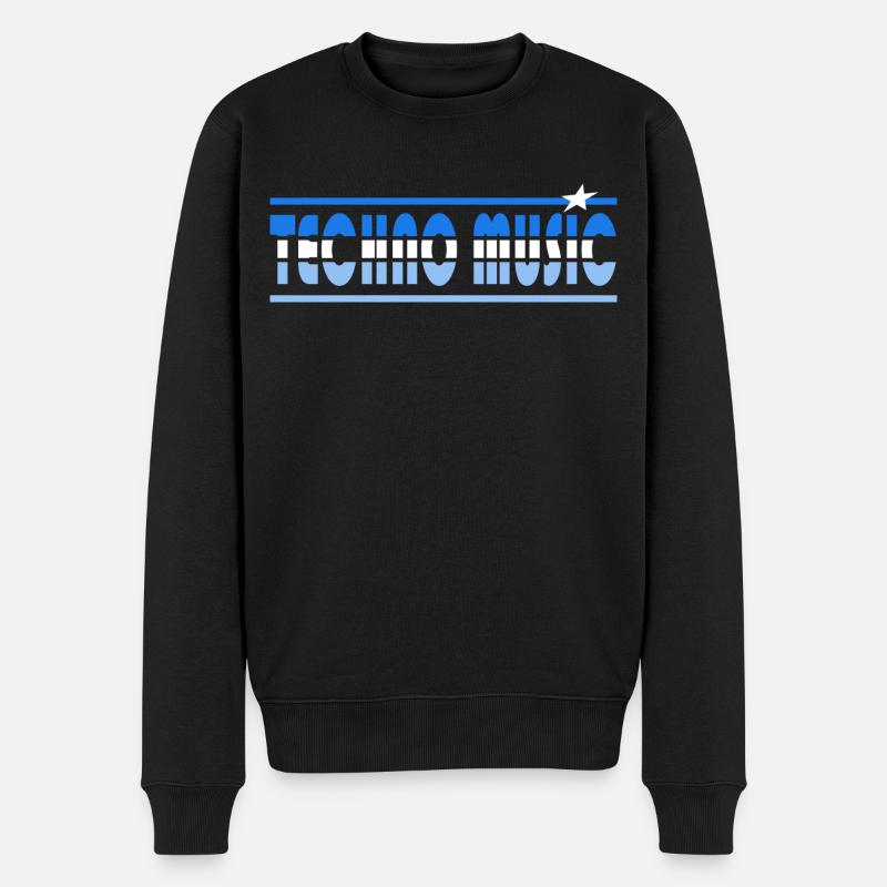 Techno Music Retro - Pull Premium bio Homme - noir