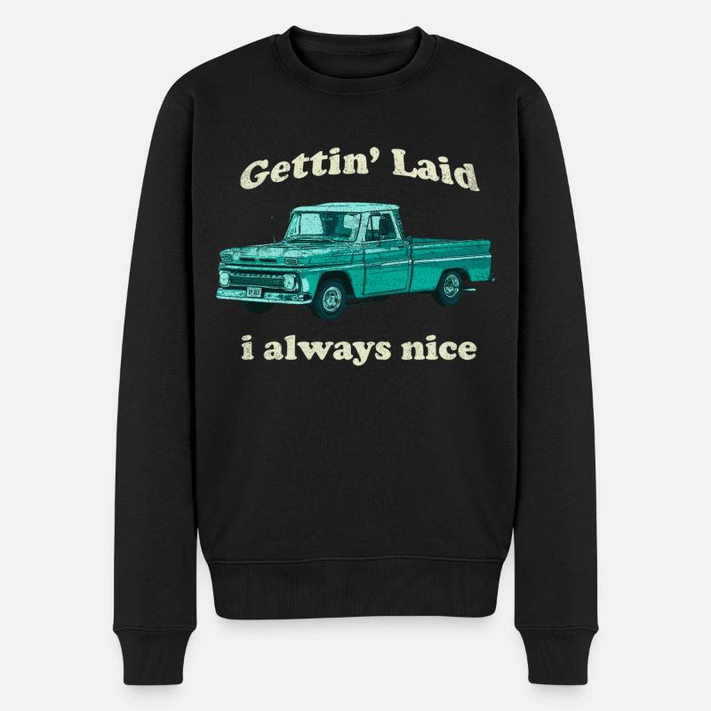 Chevy C-10 Pickup Pickup Truck Auto Vintage - Männer Premium Bio Pullover - Schwarz