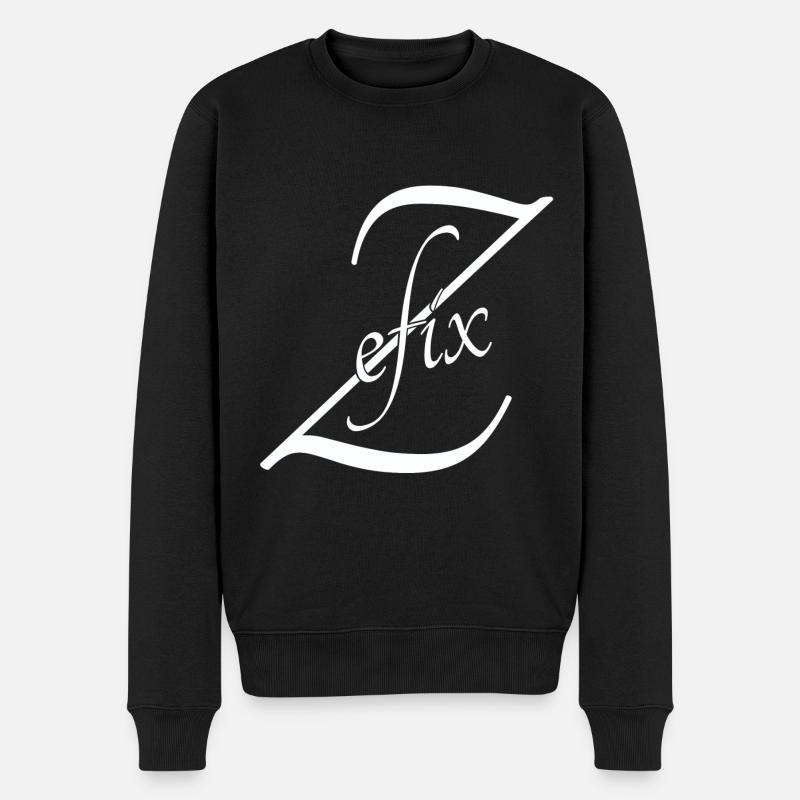 Zefix - Männer Premium Bio Pullover - Schwarz