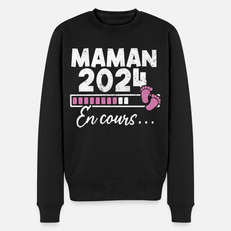 Maman 2024 En Cours - Pull Premium bio Homme - noir