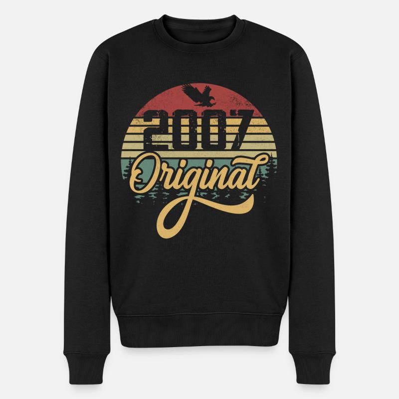 Originaler Jahrgang 2007 – Geburtstagsgeschenk 2007 - Männer Premium Bio Pullover - Schwarz