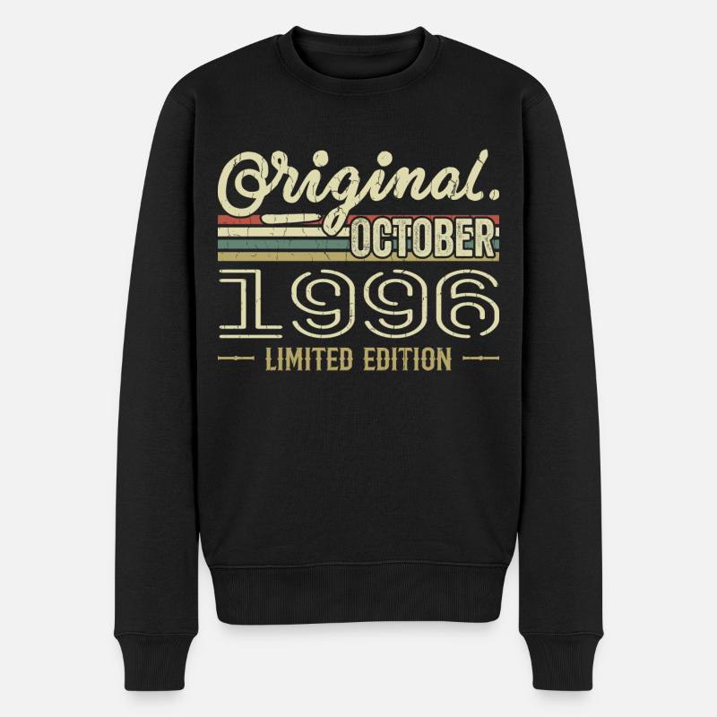Né en Octobre 1996 Rétro Anniversaire Octobre 1996 - Pull Premium bio Homme - noir