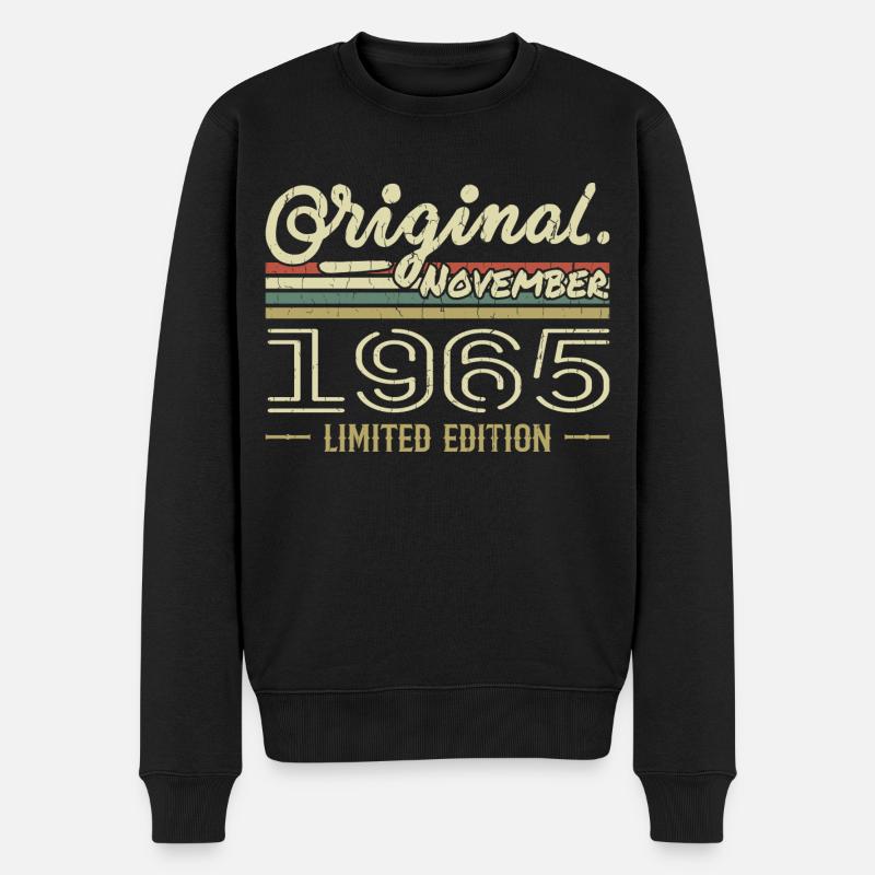 November 1965 - November 1965 Geburtstagsgeschenk - Männer Premium Bio Pullover - Schwarz