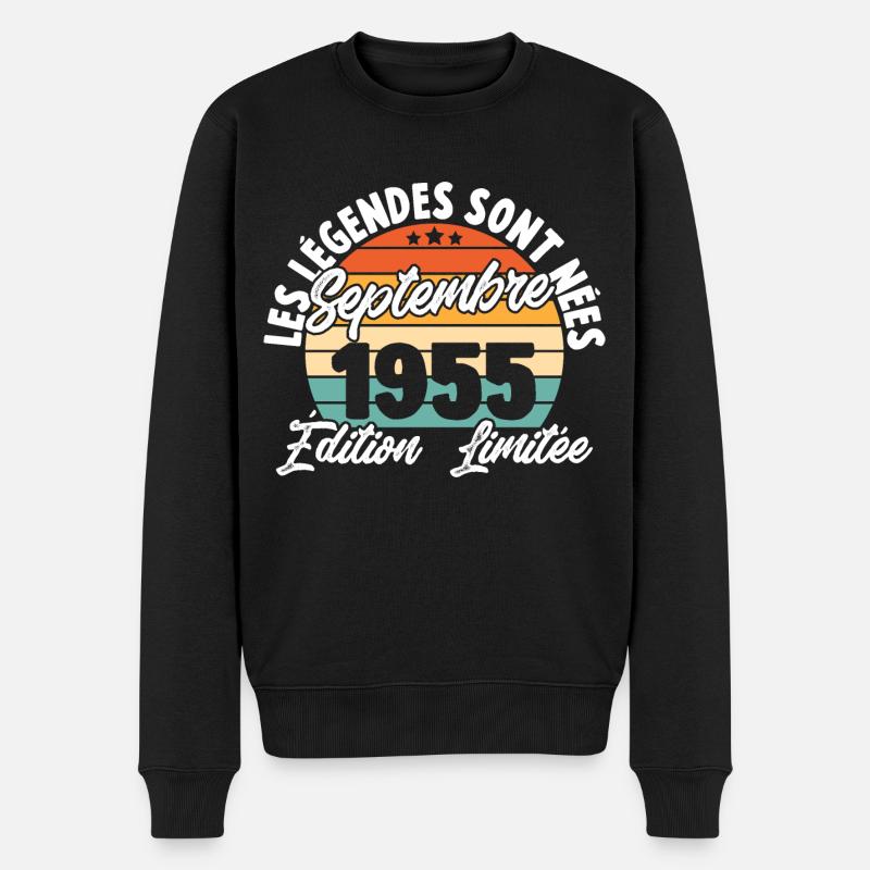 Cadeau Les légendes sont nées en Septembre 1955 - Pull Premium bio Homme - noir