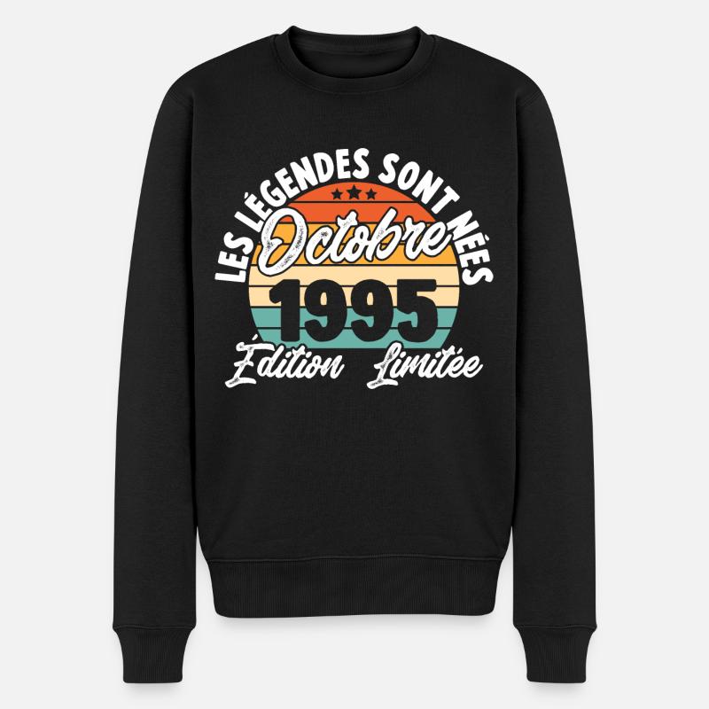 Cadeau Les légendes sont nées en Octobre 1995 - Pull Premium bio Homme - noir