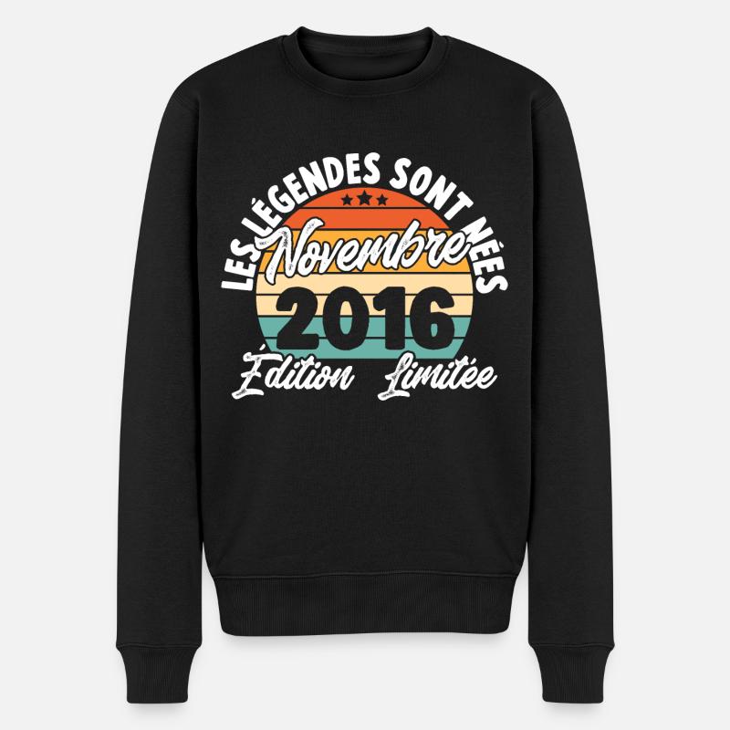 Cadeau Les légendes sont nées en Novembre 2016 - Pull Premium bio Homme - noir