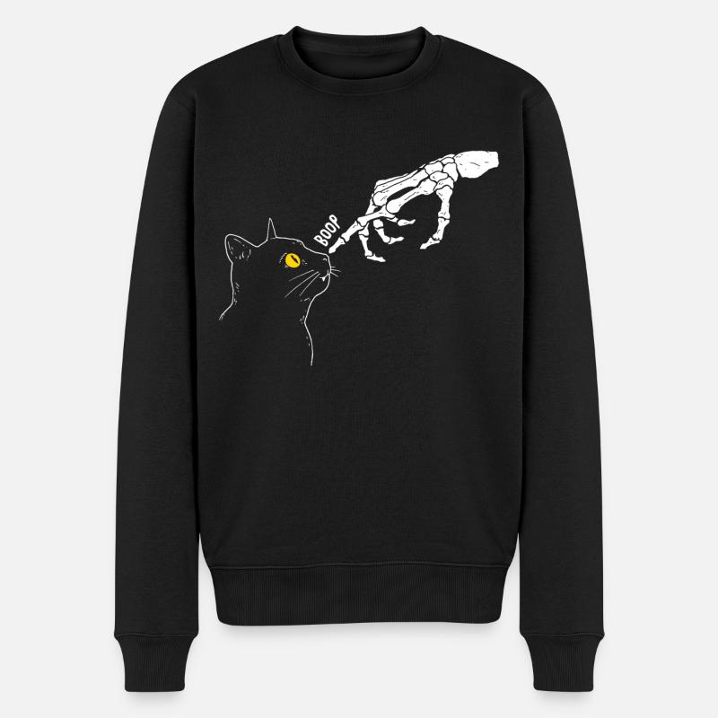 Cat-Grafik - Männer Premium Bio Pullover - Schwarz