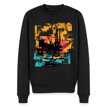 Travailleurs des plates-formes pétrolières - Pull Premium bio Homme - noir - Devant - Nico (187cm)