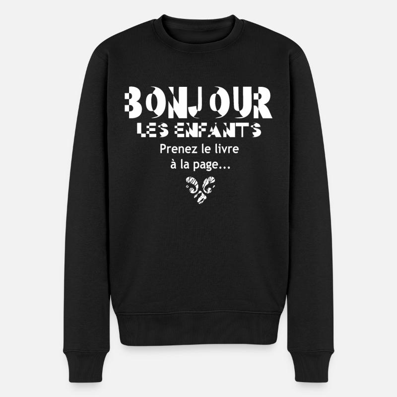 Bonjour les enfants - Männer Premium Bio Pullover - Schwarz
