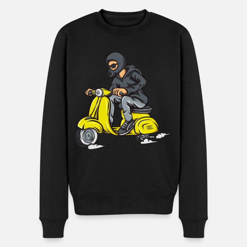 Moped Mofafahrer - Männer Premium Bio Pullover - Schwarz