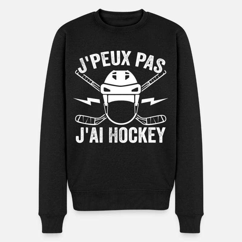 Ich kann nicht, ich habe eine originelle Hockey-Geschenkidee - Männer Premium Bio Pullover - Schwarz