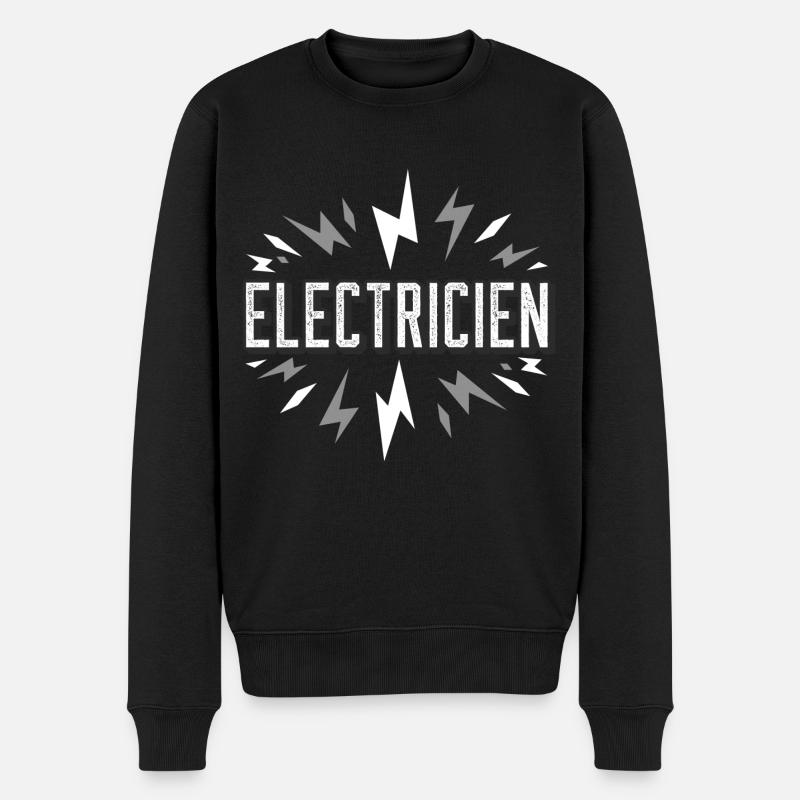 Electricien - avec éclairs - Pull Premium bio Homme - noir