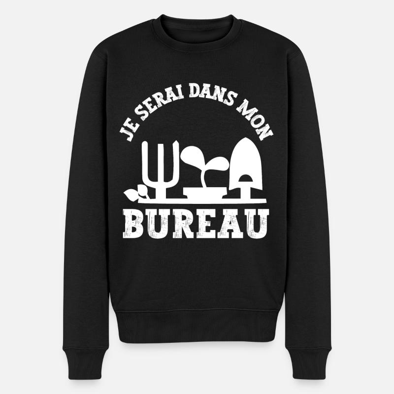 je serai dans mon bureau - Pull Premium bio Homme - noir