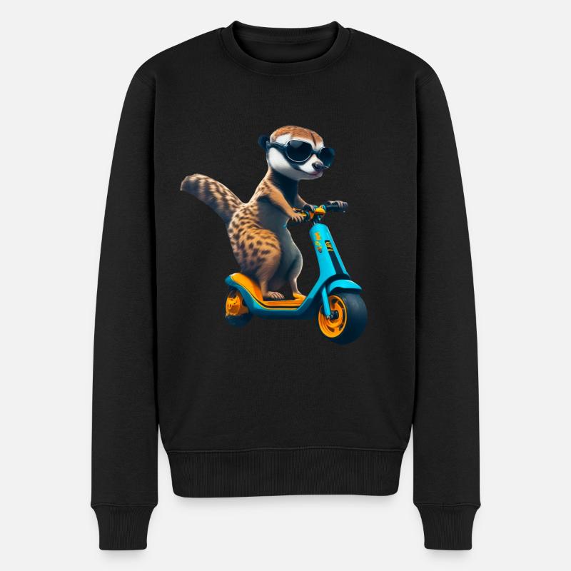 Escooting Meerkat Escooter Scooter électrique - Pull Premium bio Homme - noir