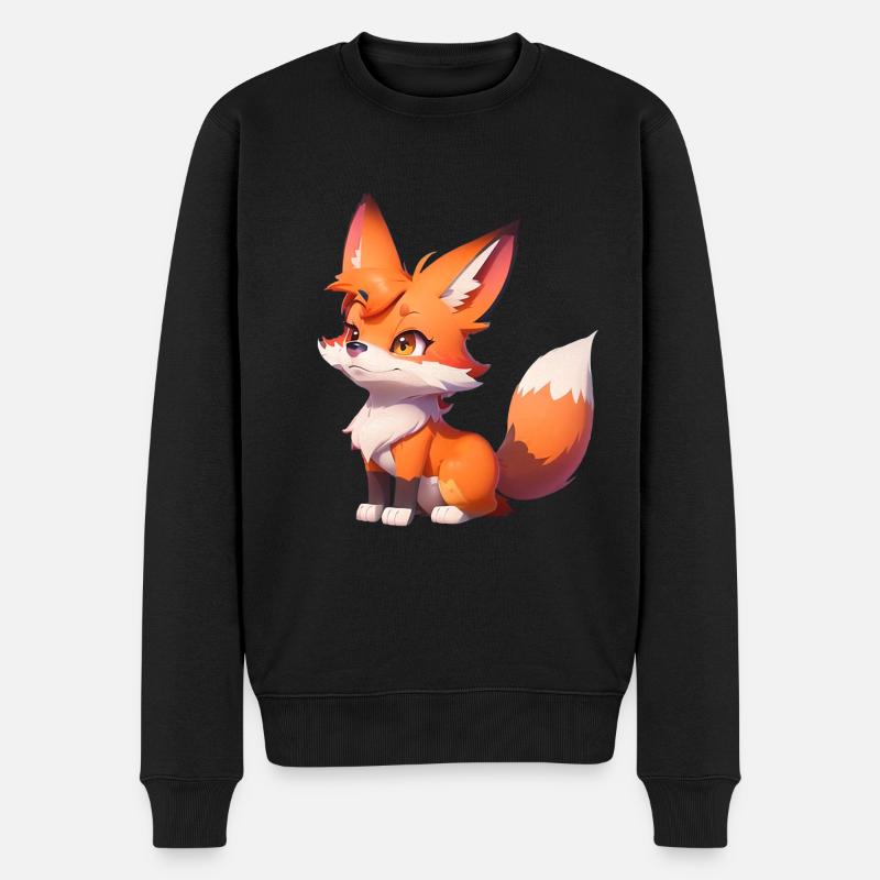 Adorable Chibi Fox - Pull Premium bio Homme - noir