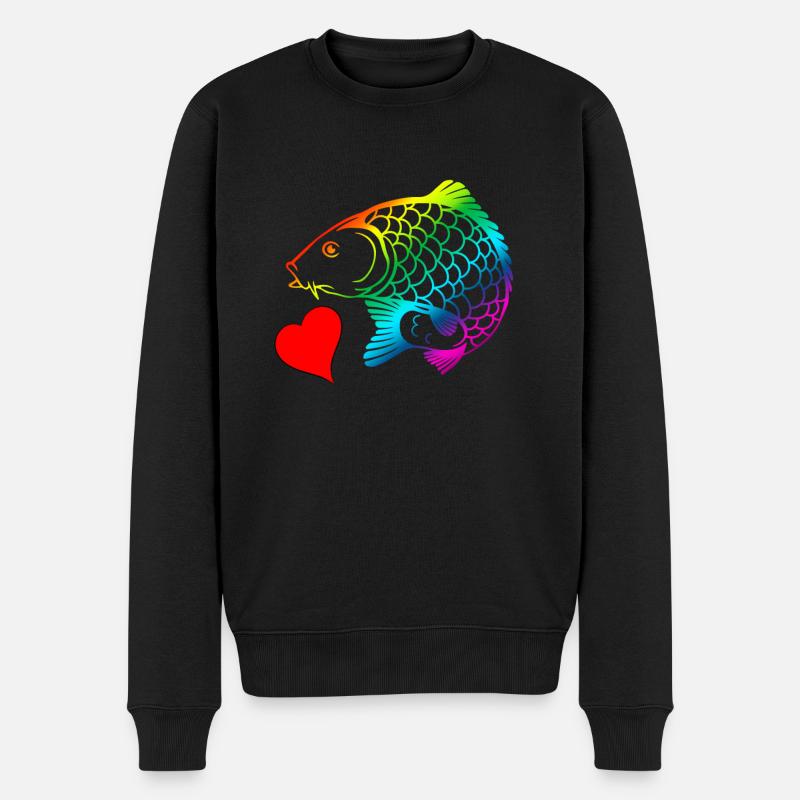 Rainbow Carp - Männer Premium Bio Pullover - Schwarz