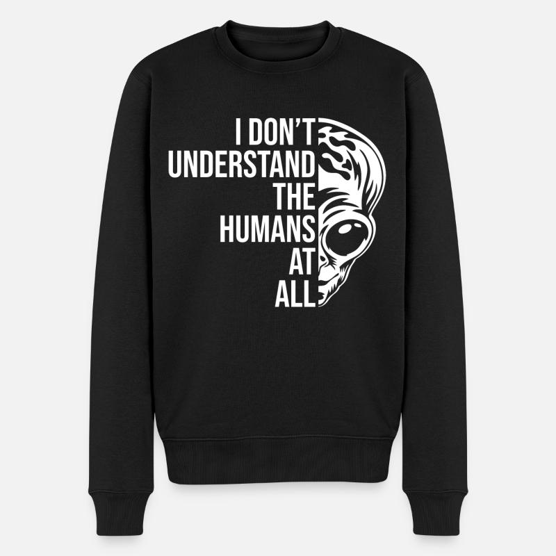 Graphique de citation extraterrestre - Pull Premium bio Homme - noir