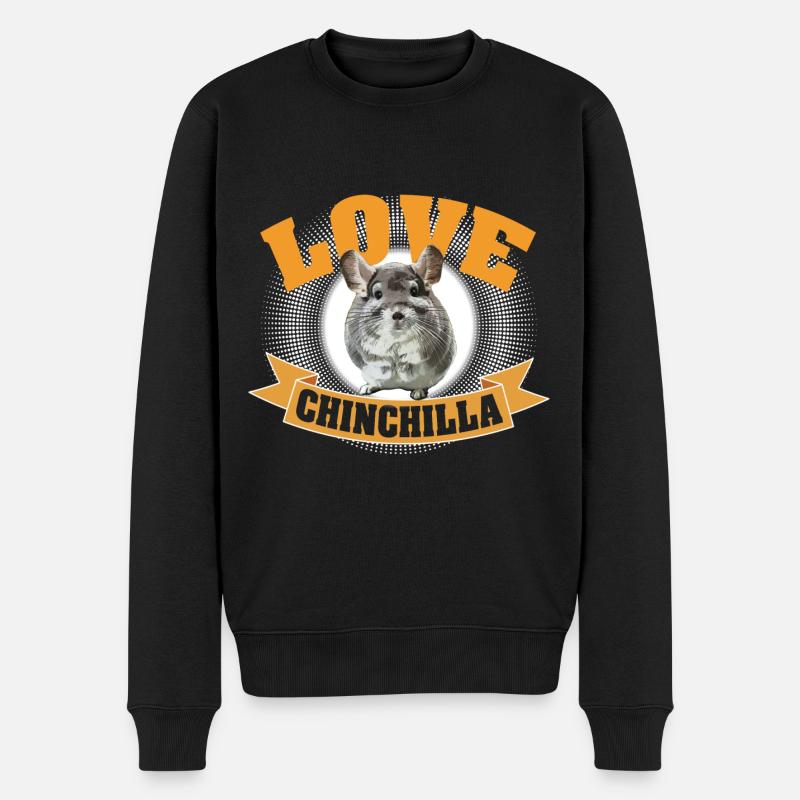 Love chinchilla - Männer Premium Bio Pullover - Schwarz