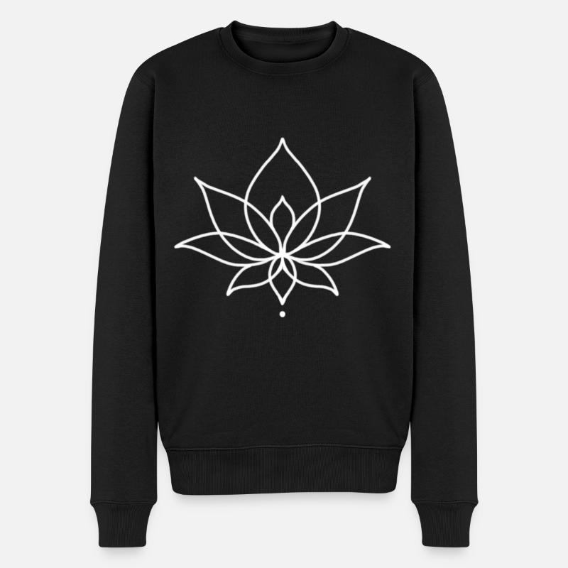 LOTUS LIEBE - Männer Premium Bio Pullover - Schwarz