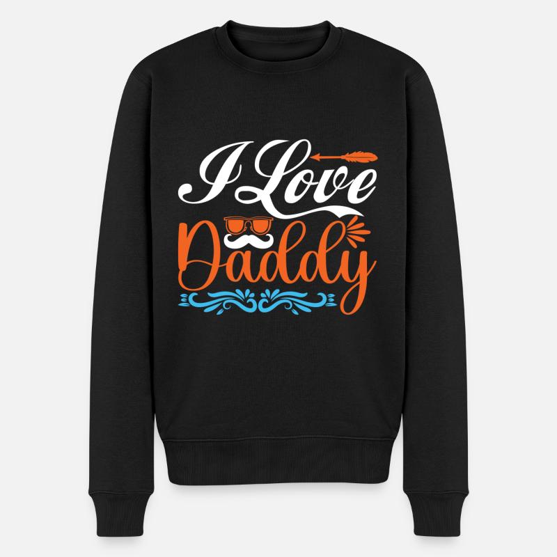 "Ich liebe Papa" - Männer Premium Bio Pullover - Schwarz