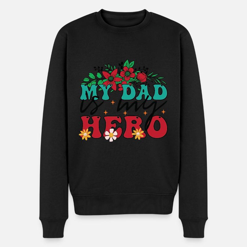 Mon père est mon héros - Pull Premium bio Homme - noir