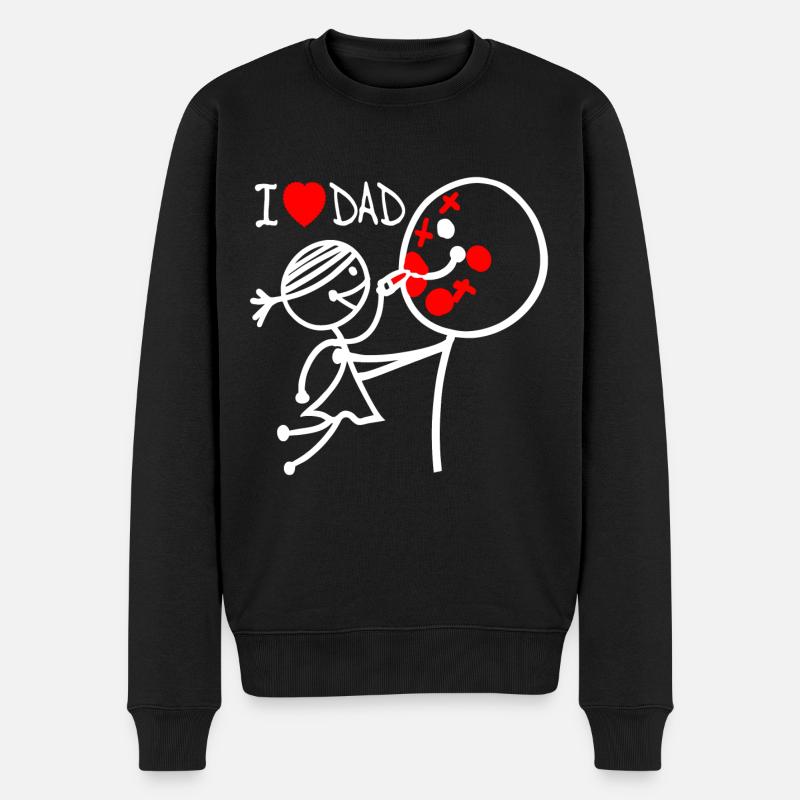 Ich liebe Papa DE - Männer Premium Bio Pullover - Schwarz