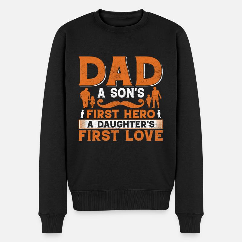 Padre e figlio - padre e figlia dono padre - Maglione ecologico premium da uomo - nero