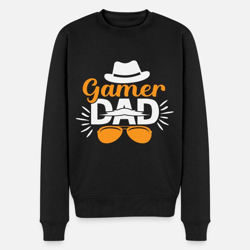 FATHER S DAY Gamer - Männer Premium Bio Pullover - Schwarz