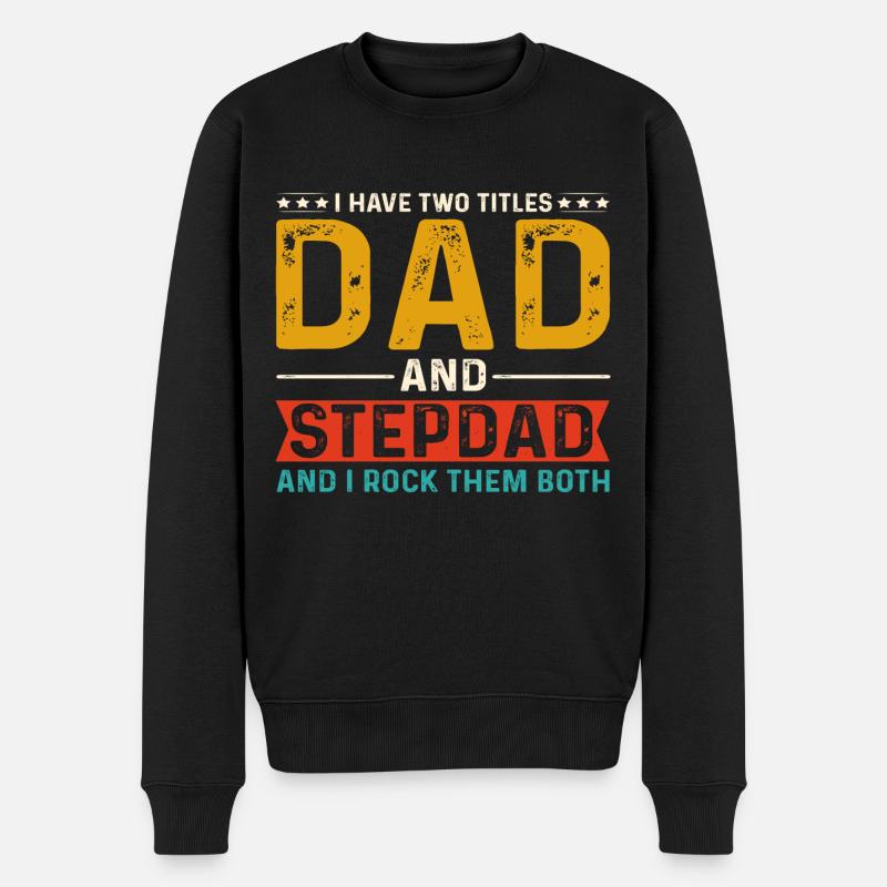 Stiefvater Papa - Männer Premium Bio Pullover - Schwarz