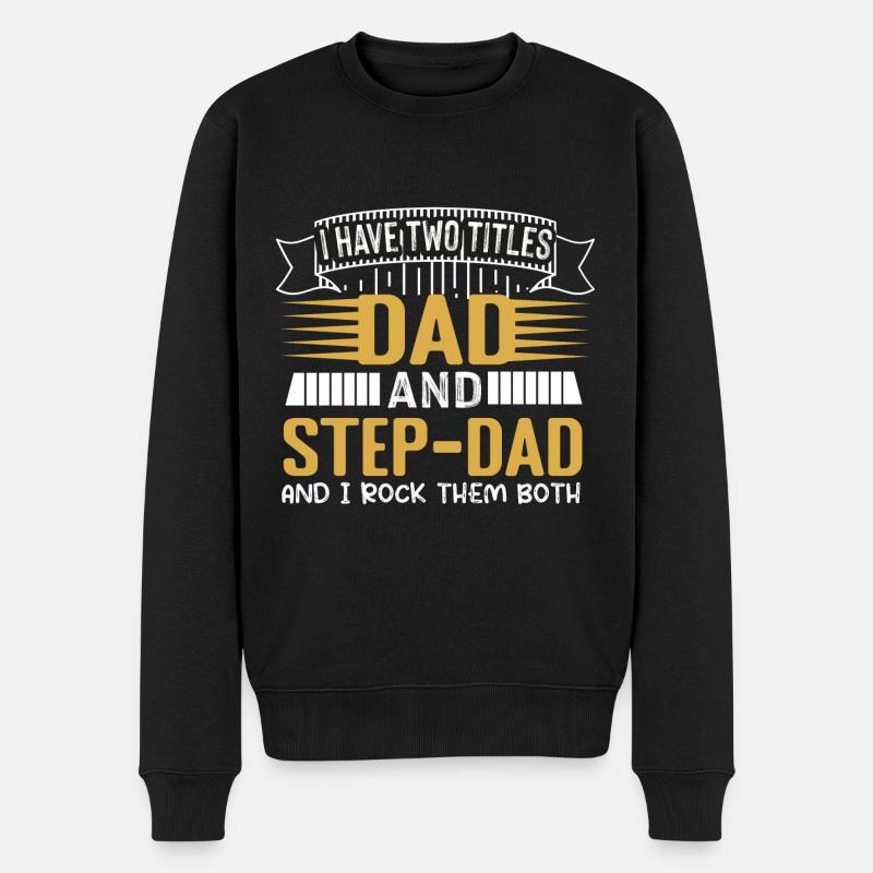 Stiefvater Papa - Männer Premium Bio Pullover - Schwarz