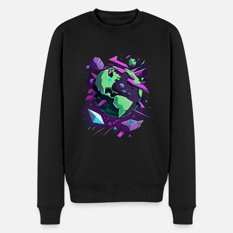 Steinernde Erde - Männer Premium Bio Pullover - Schwarz