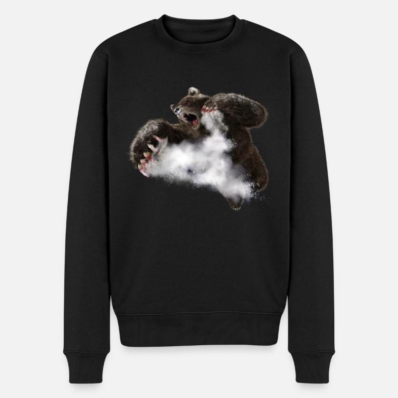 Cocaïne Jump Bear - Pull Premium bio Homme - noir