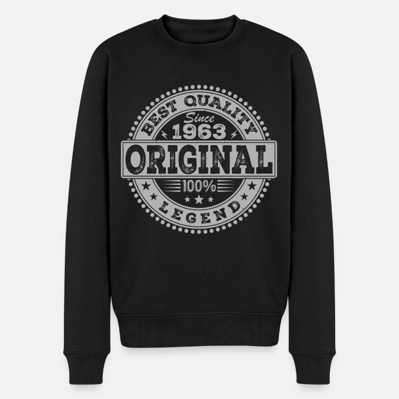 61. Geburtstag Original 1963 Vintage-Geschenk - Männer Premium Bio Pullover - Schwarz