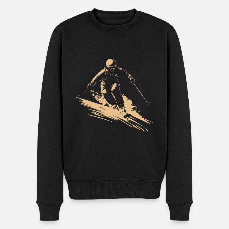 Ski Skifahren Wintersport vintage - Männer Premium Bio Pullover - Schwarz